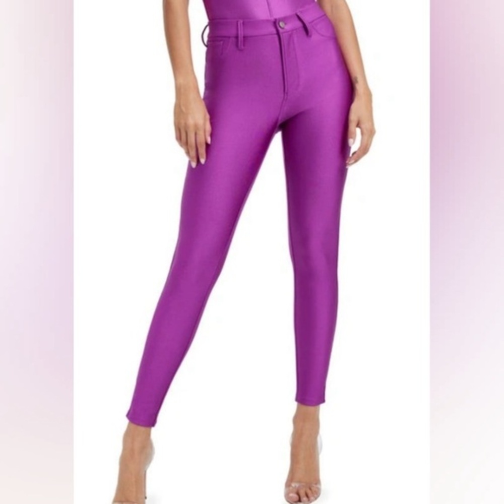 GOOD AMERICAN Good Waist High Shine Pop Thistle Compression Leggings 12/31